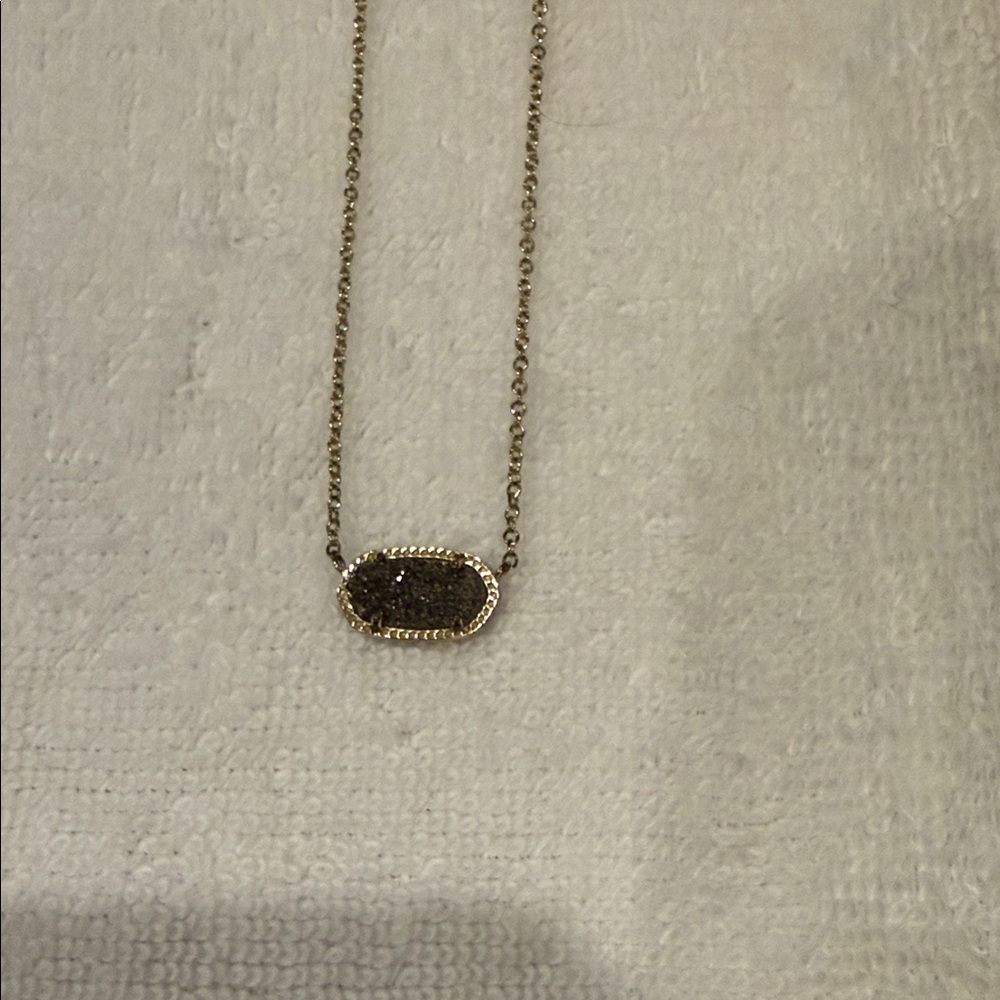 Kendra Scott Gold Necklace with Black Pendant
